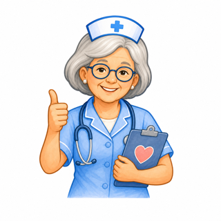 Nurse Mary smiling with a thumbs up